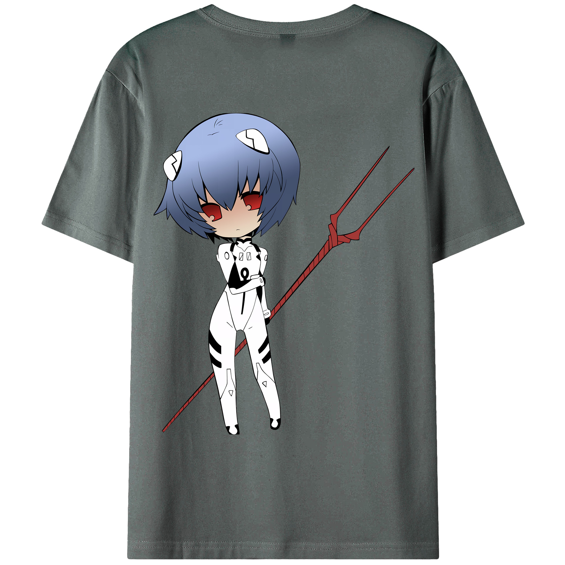 （画像用） EVA 新世紀エヴァンゲリオン 綿100％ メンズ半袖Tシャツ（バックプリント） 通気性